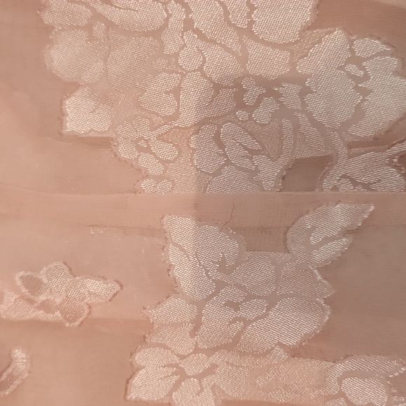 Traditions bed jacket- sheer floral base with satin collar and cuff. - Picture 3 of 12